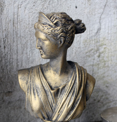 Staty Byst Femme Antikguld Västanvinden Byster