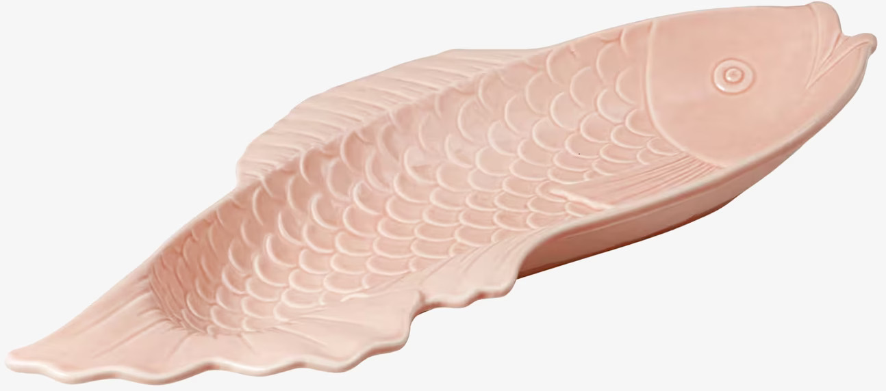Uppläggningsfat Fisk Korall från Rice i keramik, rosa färg