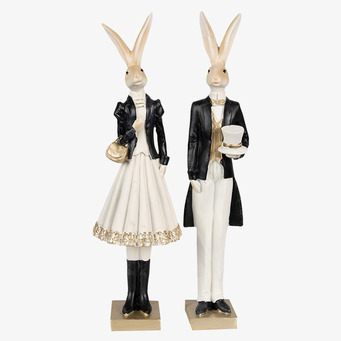 Bild av sofistikerade kaninskulpturer i elegant design