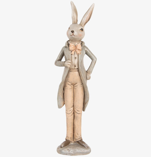 Kanin Frack/Rosett 24cm Clayre & Eef Kaniner för prydnad/dekoration Prydnadskaniner Dekorationskaniner Bunnys dekoration