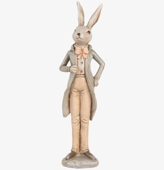 Bild av stilfull kaninfigur i elegant kostym och frack