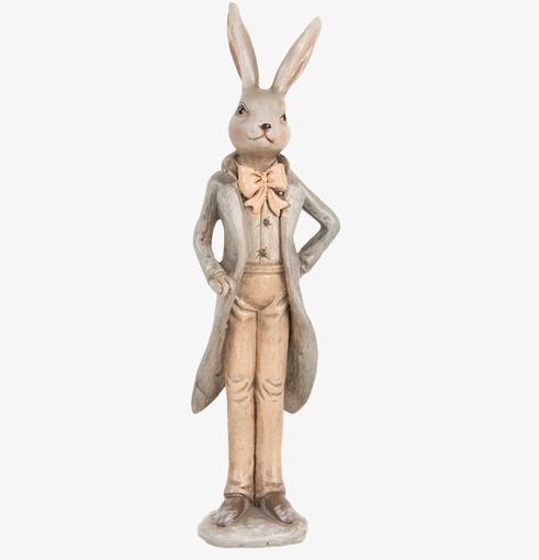 Elegant Kanin Frack/Rosett 17cm Clayre & Eef Kaniner för prydnad/dekoration Prydnadskaniner Dekorationskaniner Bunnys dekoration