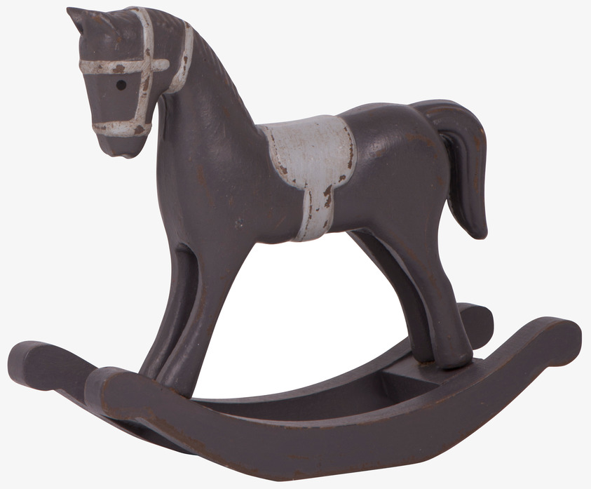 Gunghäst Liten grå från IB Laursen, rustik träprydnad