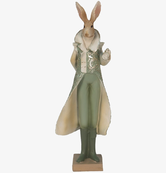 Bild av stilfull kanindekoration i grönt och silver