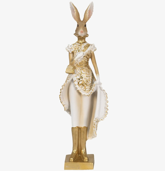 Dekoration Kanin Dam Guld Clayre & Eef Kaniner för prydnad/dekoration Prydnadskaniner Dekorationskaniner Bunnys dekoration