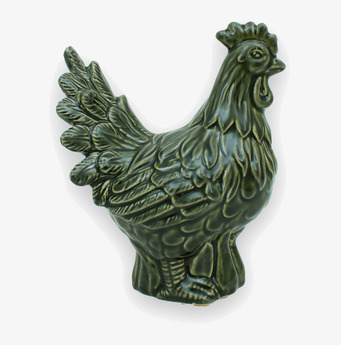 Bild av dekorativ höna i grönt med detaljerad design