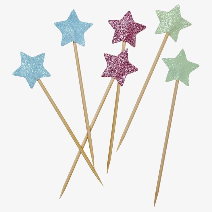 Party Sticks Glitterstjärnor från Rice i färgglada nyanser