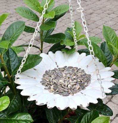 Bild av stilfull fågelmatare med retro och rustik känsla