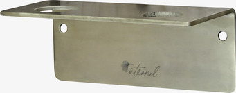 Bild av stilren väggupphängning i mässing för glasflaskor