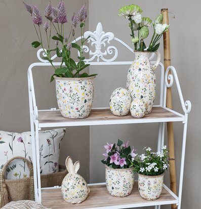Cavaillon Vas Blomstermotiv Kruka 16.5cm 14.5cm Chic Antique Vaser Krukor Örtkrukor Glaskrukor