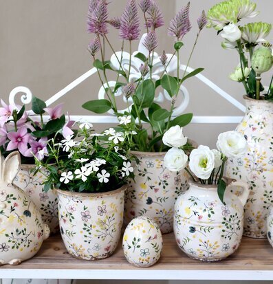 Cavaillon Vas Blomstermotiv Kruka 16.5cm 14.5cm Chic Antique Vaser Krukor Örtkrukor Glaskrukor