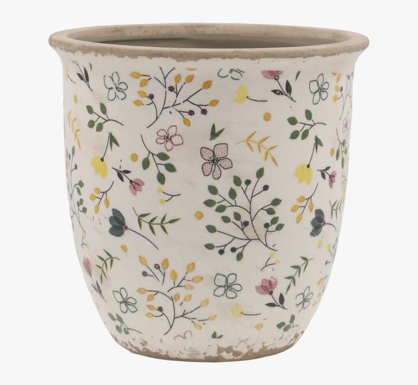 Cavaillon Kruka Blomstermotiv 16.5cm Chic Antique Krukor Örtkrukor Glaskrukor