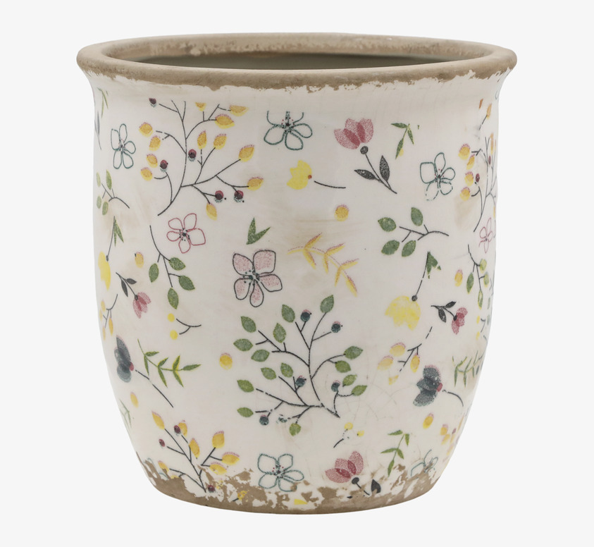 Cavaillon Kruka Blomstermotiv 14.5cm Chic Antique Krukor Örtkrukor Glaskrukor