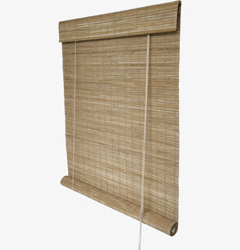 Foto av naturlig bambu-rullgardin med stil och funktion