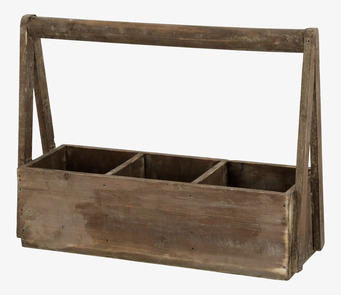 Bild av robust trälåda med handtag och rustik design