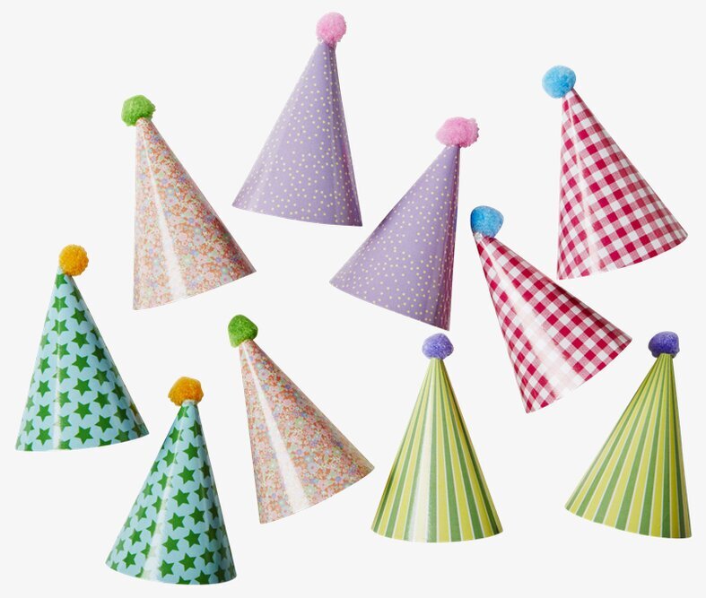 Cake Decorations Cones från Rice i färgglada mönster