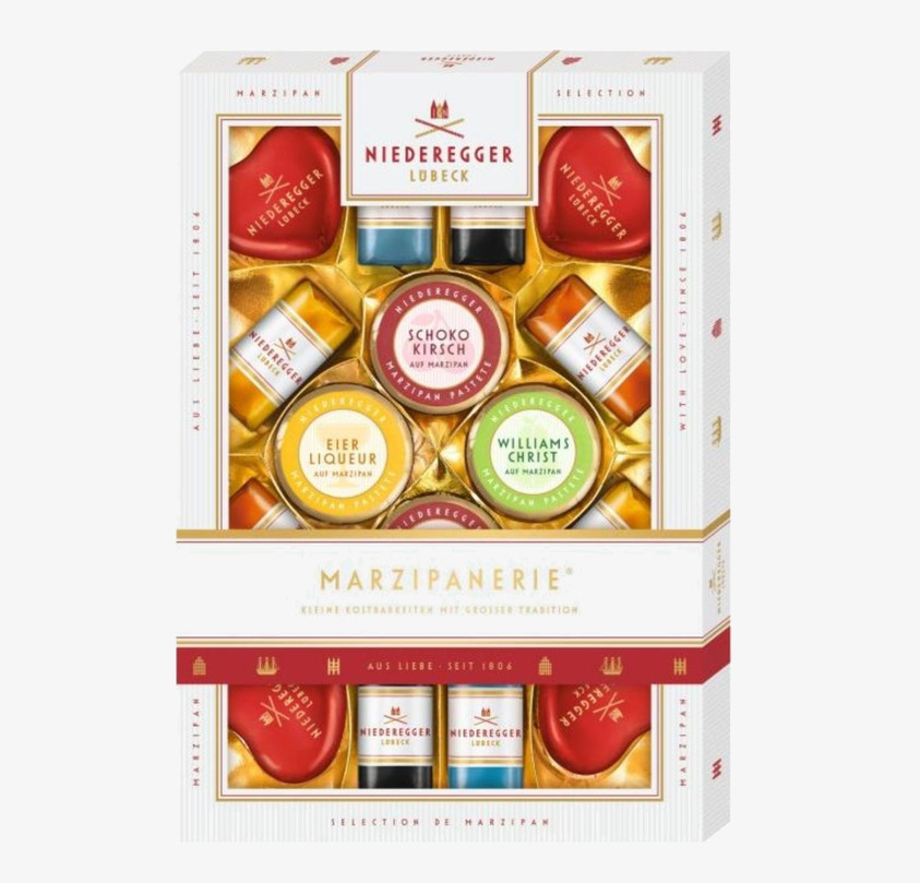 Presentask - Marsipanerie 206 Gram Niederegger Choklad Chokladstrutar