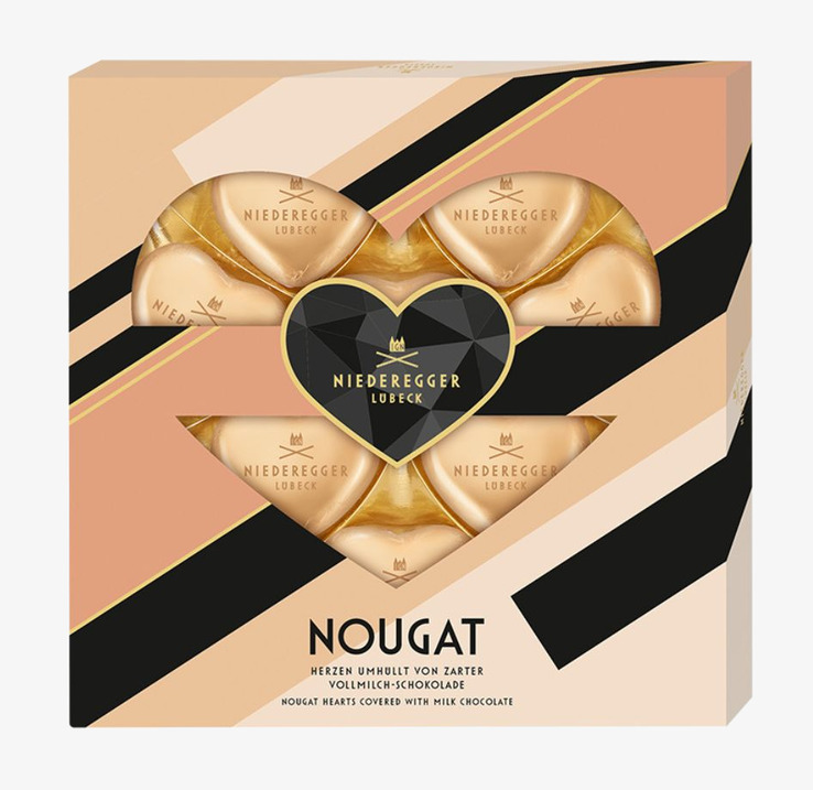 Nougathjärtan I Ask Niederegger Choklad Chokladstrutar