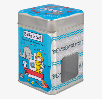 Bild av färgglad plåtburk med lekfull havsdesign