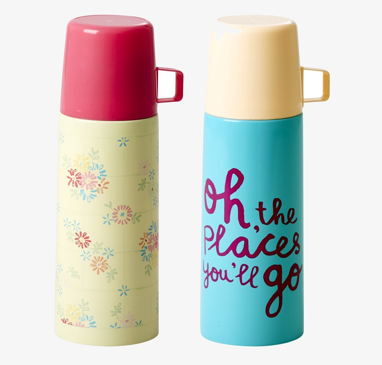 Termos 0.35l från Rice, två färgglada versioner, framifrån