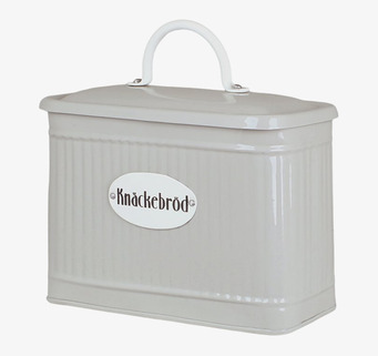 Bild av plåtburk för knäckebröd i beige retrodesign
