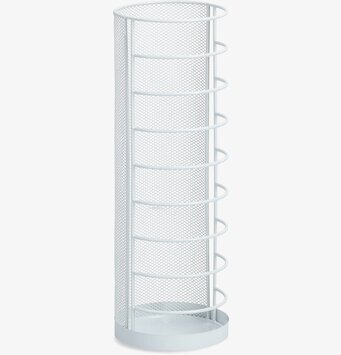 Bild av stilrent paraplyställ i vit metallstruktur