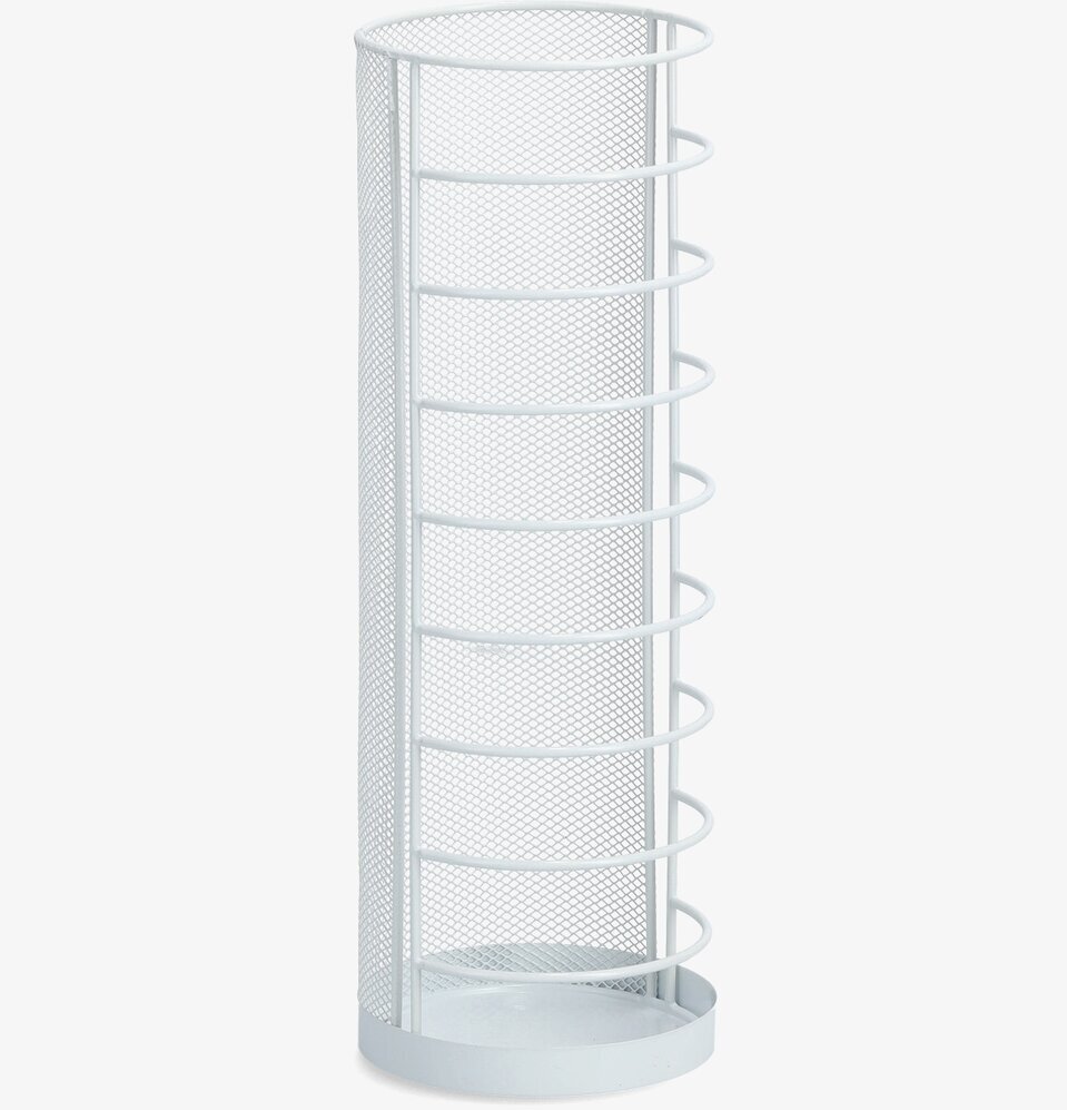 Bild av stilrent paraplyställ i vit metallstruktur