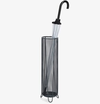 Bild av modernt paraplyställ med nätmönster och stabil bas