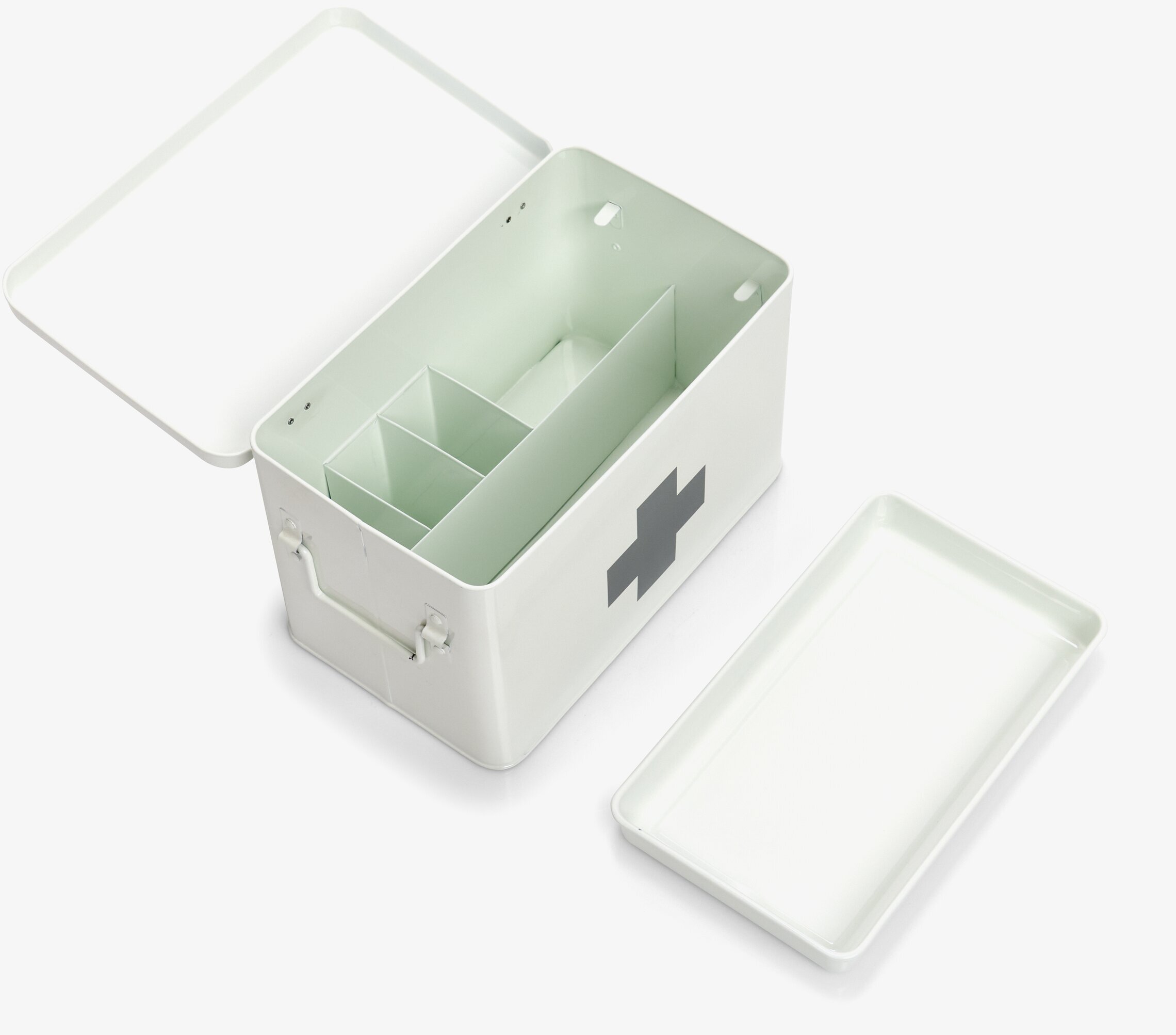 Plåtburk Medicin Vit Stor Zeller Medicinskåp Plåtburkar Metallburkar