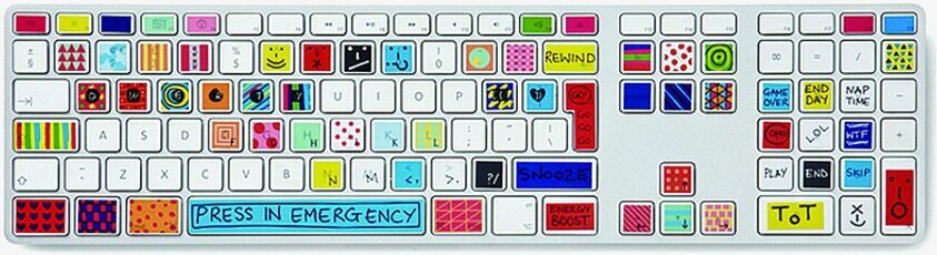 Tangentbord Stickers från Annat på ett färgglatt tangentbord