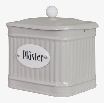 Bild av nostalgisk plåtburk för plåsterförvaring
