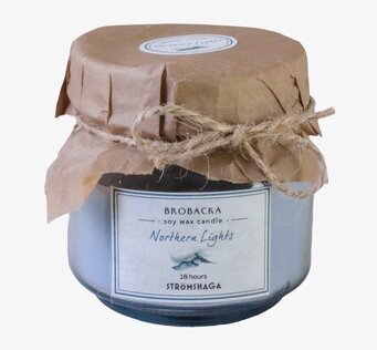 Bild av doftljus i glasburk med rustik och naturlig stil