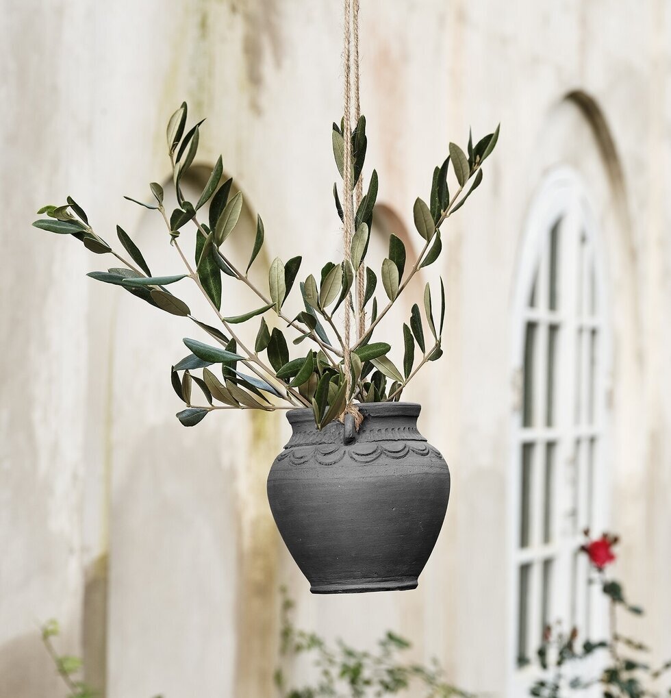 Ampel Lergods Svart Strömshaga Krukor Örtkrukor Glaskrukor