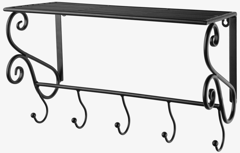 Vägghylla Med Hängande Krokar 4Living Vägghyllor