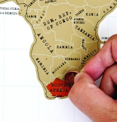 Hand skrapar Sydafrika på Scratch Map Travel från Annat