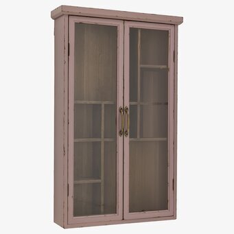 Bild av rosa väggskåp med rustik och nostalgisk känsla