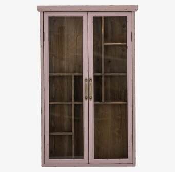 Bild av elegant rosa väggskåp med antik känsla