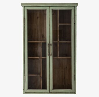 Bild av ett vintageinspirerat väggskåp med glasdetaljer