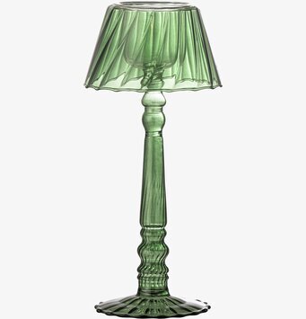 Bild av grön ljusstake i glas för värmeljus, elegant design