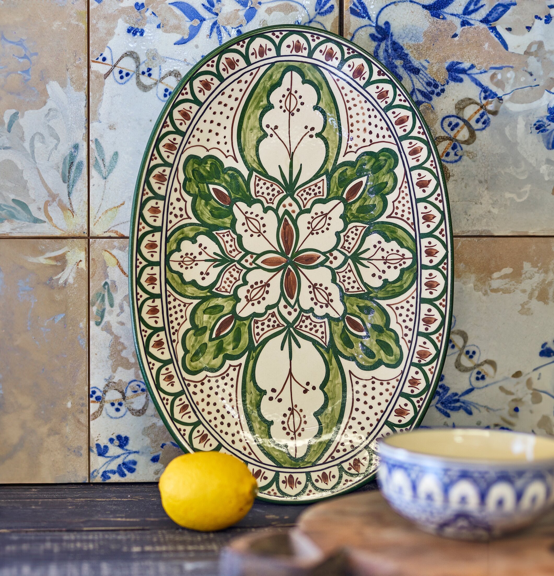 Serveringsfat Karlie Grön Bloomingville Serveringsbrickor Brickset