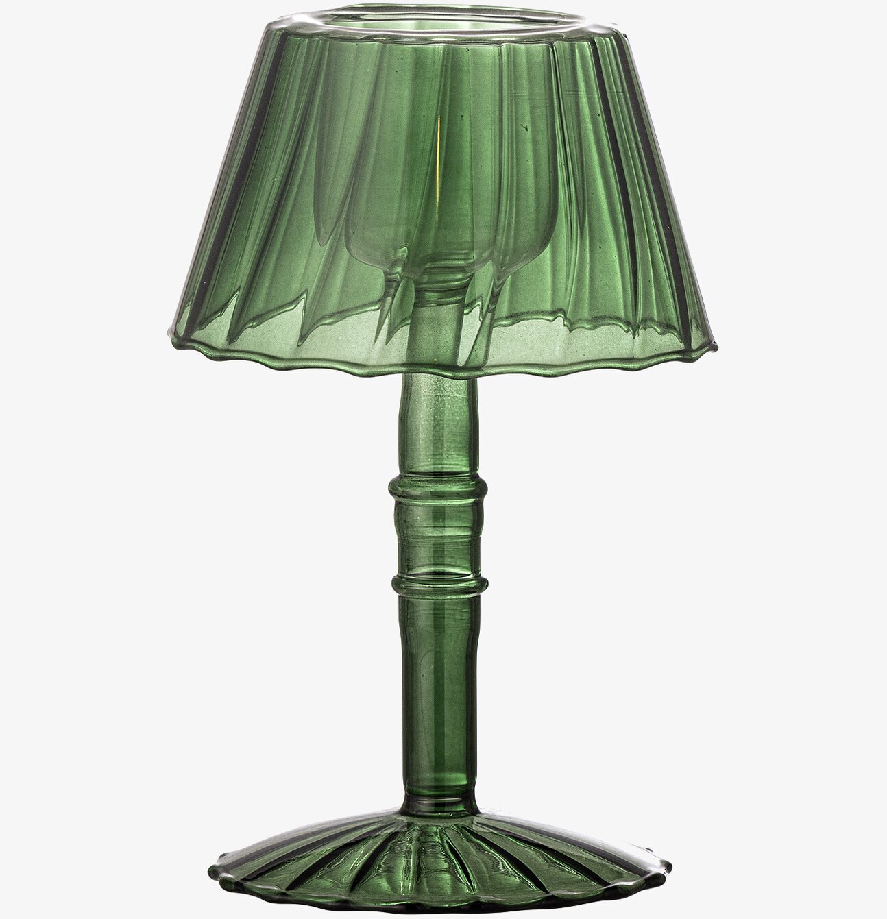 Bild av grön ljusstake för värmeljus med elegant design