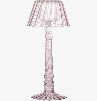 Bild av elegant rosa ljusstake för värmeljus i glas