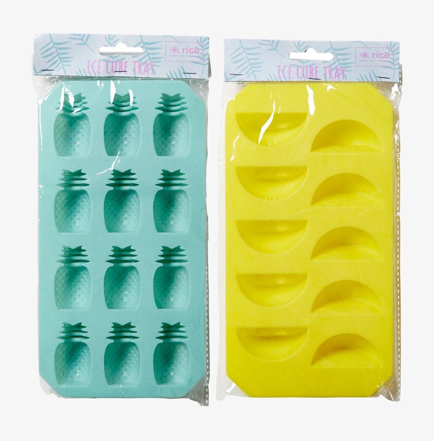 Isform Silikon från Rice i turkos och solgult för isbitar