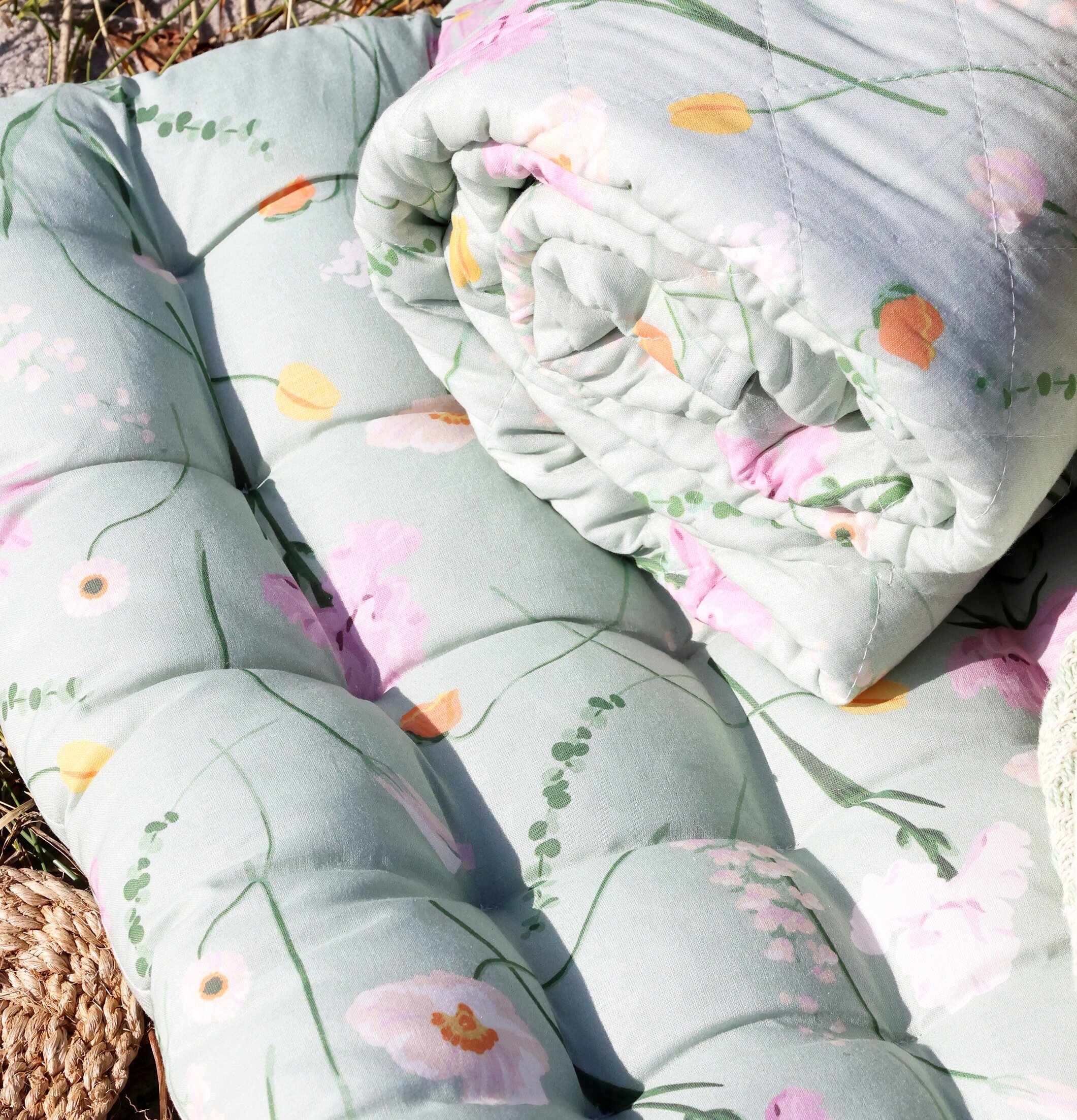 Madrass Blomster Grön Chic Antique Madrasser & stolsdynor