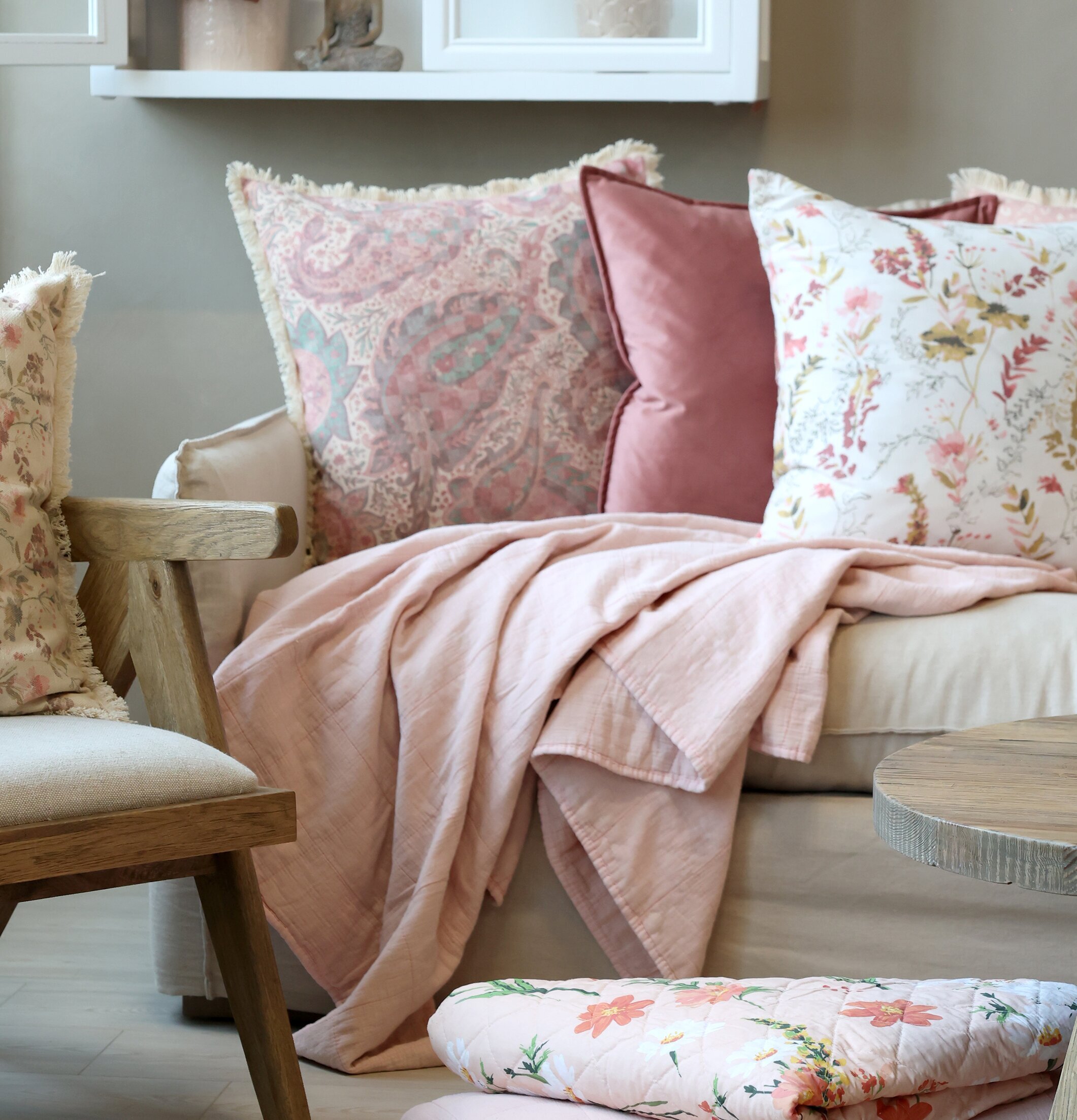 Aix Pläd Vintage Rosa Chic Antique Täcken, filtar, plädar och överkast Filtar Plädar Överkast