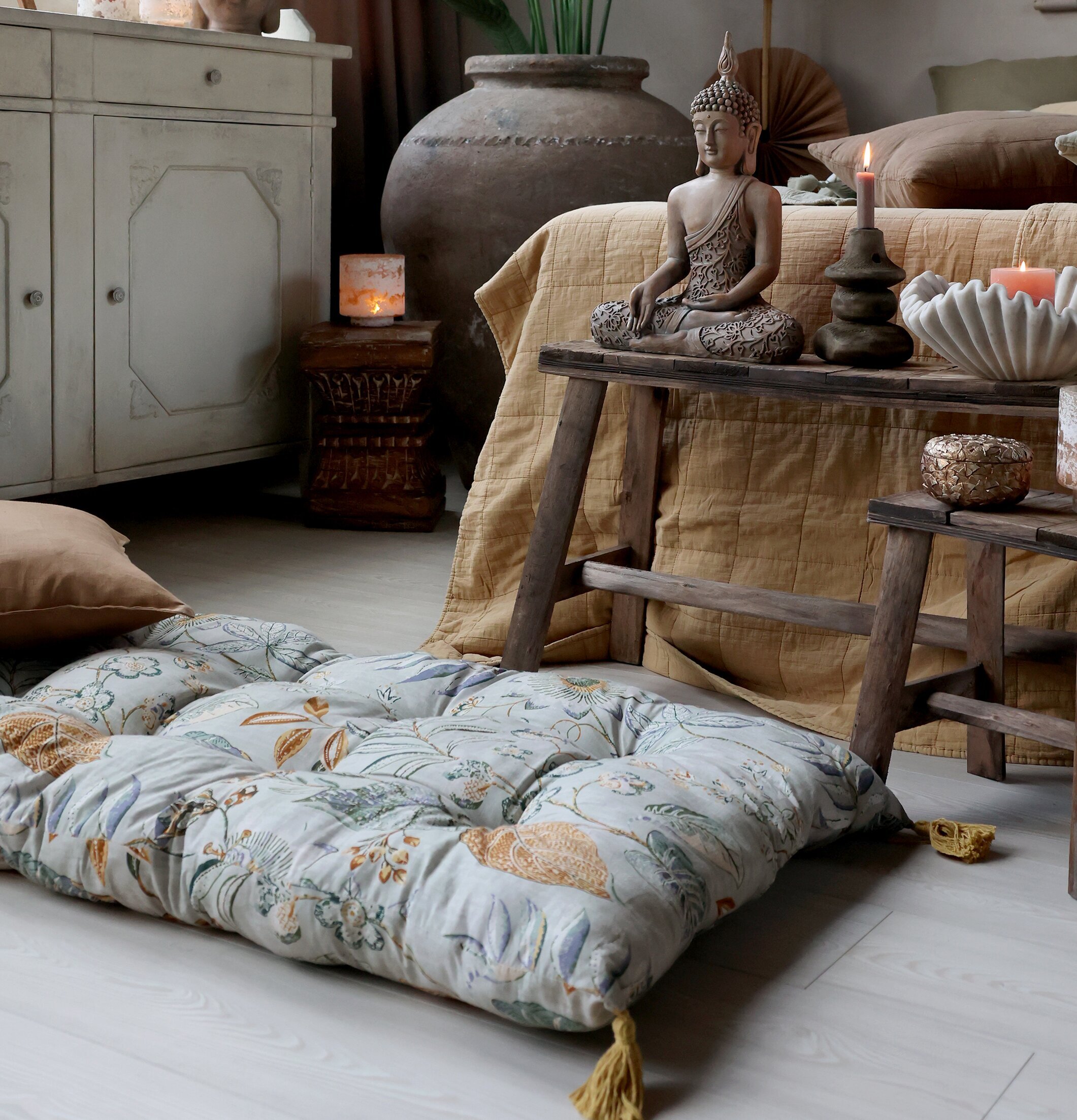 Golvmadrass Blommor Opal Chic Antique Madrasser & stolsdynor