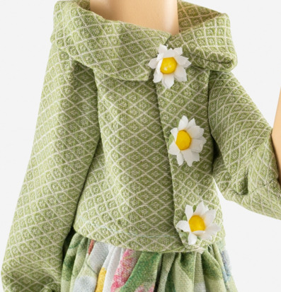 Bild av bordslampa med prästkrage och diamantmönster