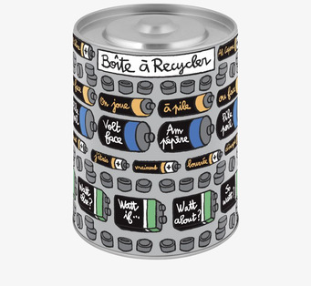 Bild av lekfull och praktisk plåtburk för batteriförvaring