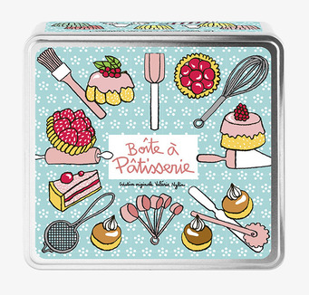 Bild av färgglad plåtburk för bakredskap i köket