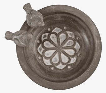 Bild av detaljrikt fågelbad med konstnärlig design